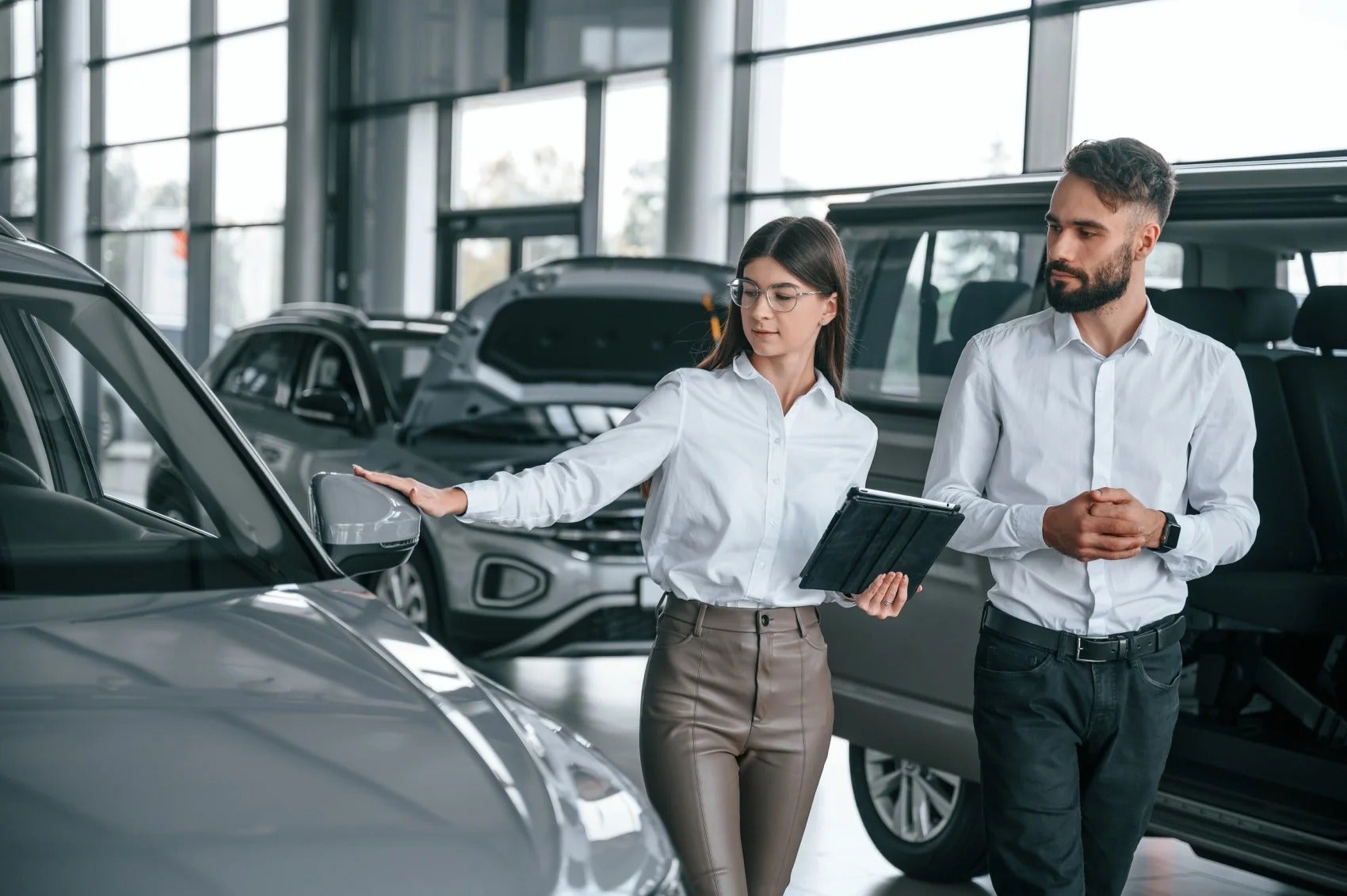 Customer getting car keys